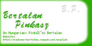 bertalan pinkasz business card